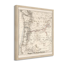 Load image into Gallery viewer, Digitally Restored and Enhanced 1880 Oregon and Washington Map -Framed Vintage Oregon Poster - Old Oregon Map Art - Restored Township Map Of Oregon State &amp; Washington Territory
