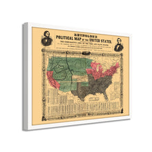 Cargar imagen en el visor de la galería, Digitally Restored and Enhanced 1856 United States Map Poster - Framed Vintage Map of USA - Old USA Map Poster - United States Wall Map - Political Map of United States Wall Art
