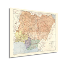 Load image into Gallery viewer, Digitally Restored and Enhanced 1965 Vintage Nigeria Map - Vintage Administrative Map of Nigeria Wall Art - Old Federal Republic of Nigeria West Africa Map Poster
