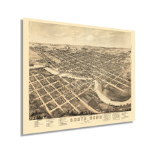 Cargar imagen en el visor de la galería, Digitally Restored and Enhanced 1874 South Bend Indiana Map - Old South Bend St Joseph County Indiana Wall Art - History Map of South Bend City IN Poster
