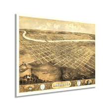 Load image into Gallery viewer, Digitally Restored and Enhanced 1869 Lawrence Kansas Map Print - Old Map of Lawrence Kansas Wall Art - Lawrence City History Map of Kansas Poster
