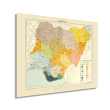 Load image into Gallery viewer, Digitally Restored and Enhanced 1967 Nigeria Map - Map of Nigeria Languages &amp; Dialects - Old Republic of Nigeria Wall Art - History Map of Nigeria Poster
