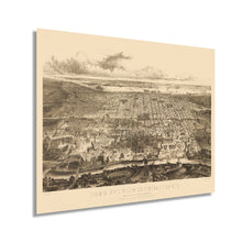 Load image into Gallery viewer, Digitally Restored and Enhanced 1857 Philadelphia Pennsylvania Map - Vintage Map of Philadelphia Wall Art - Bird&#39;s Eye View of Philadelphia PA Map Poster
