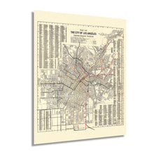 Load image into Gallery viewer, Digitally Restored and Enhanced 1906 Los Angeles City Map - Vintage Map of Los Angeles California - Old Los Angeles Wall Art - Los Angeles Map Poster - History Map of Los Angeles Showing Railway Systems
