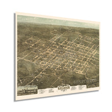 Load image into Gallery viewer, Digitally Restored and Enhanced 1872 Raleigh North Carolina Map - Vintage Raleigh Wall Art - Historic Map of Raleigh NC Poster - Old Raleigh Map - Bird&#39;s Eye View of Raleigh NC Map Print
