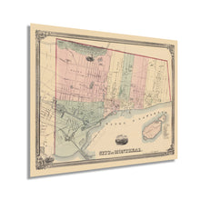 Load image into Gallery viewer, Digitally Restored and Enhanced 1863 Montreal Quebec Canada Map Poster - Vintage Montreal Wall Art - Old Quebec Province Map - Historic Montreal Canada Map - History Map of Montreal Canada
