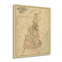 Load image into Gallery viewer, Digitally Restored and Enhanced 1894 New Hampshire Map - Vintage Map of New Hampshire Wall Art - Historic Railroad Map of New Hampshire Vintage Poster - Old New Hampshire Wall Decor
