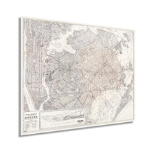 Load image into Gallery viewer, Digitally Restored and Enhanced 1922 Queens New York City Map Poster - Queens NYC Map Wall Art Decor - Old Metropolitan Map of New York City - Includes Inset of Rockaway Beach
