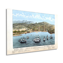 Load image into Gallery viewer, Digitally Restored and Enhanced 1884 San Francisco Map Art - View of Vintage San Francisco, formerly Yerba Buena in 1846-1847 - Vintage Map Wall Art - Bay Area Map Art - SF Poster - SF Map
