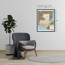 Load image into Gallery viewer, Digitally Restored and Enhanced Guatemala Map Poster - Mapa de Guatemala - Guatemala Poster - Guatemala Wall Decor - Guatemala Wall Art
