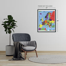 Cargar imagen en el visor de la galería, Digitally Restored and Enhanced 2004 Europe Map Poster - Poster Map of Europe Wall Art - Wall Map of Europe - Europe Wall Map
