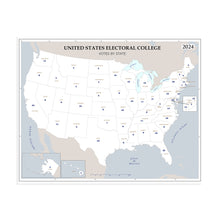 Cargar imagen en el visor de la galería, Digitally Restored and Enhanced 2024 Updated United States Electoral College Votes by State Map Poster - Presidential Election Electoral College Poster - US President Electoral Map Poster
