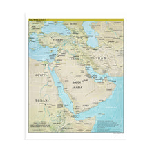 Load image into Gallery viewer, Digitally Restored and Enhanced 2021 Middle East Map Poster - Map of the Middle East Region - Countries of Middle East Poster Print

