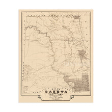 Cargar imagen en el visor de la galería, Digitally Restored and Enhanced 1872 Dakota Territory Map - Vintage Map of South Dakota - Old North Dakota Map Poster - Historic Dakota Territory Wall Art - Sectional History Map of Dakota Territory
