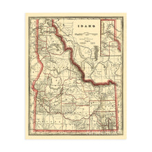 Load image into Gallery viewer, Digitally Restored and Enhanced 1896 Idaho State Map - Vintage Map of Idaho Wall Art - Old Township County and Railroad Map of Idaho Poster - Map Idaho Wall Decor - Historic Idaho Wall Map

