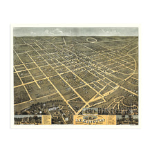 Load image into Gallery viewer, Digitally Restored and Enhanced 1871 Lexington KY Map Poster - Vintage Lexington Kentucky Map - Old Lexington Map - Bird&#39;s Eye View of Lexington Fayette County Kentucky Looking South West
