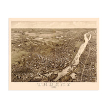Load image into Gallery viewer, Digitally Restored and Enhanced 1881 Troy New York Map Poster - Troy City Map of New York Poster - Bird&#39;s Eye View History Map of Troy New York Wall Art
