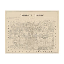 Load image into Gallery viewer, Digitally Restored and Enhanced 1879 Gillespie County Texas Map - Vintage Gillespie Fredericksburg TX Map - History Map of Gillespie County Wall Art

