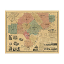 Load image into Gallery viewer, 1875 Clark County Indiana Map - Vintage Clark County Map of Indiana - Historic Jeffersonville Indiana Map - Old Clark County Indiana Wall Art - Louisville Metropolitan Area
