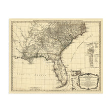 Cargar imagen en el visor de la galería, Digitally Restored and Enhanced 1776 Vintage Map of Southern British Colonies in America - Vintage USA Map of South Atlantic showing Carolinas Georgia Florida
