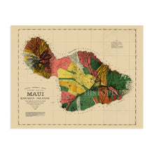 Load image into Gallery viewer, Digitally Restored and Enhanced 1885 Map of Maui Hawaii - Vintage Maui Poster - Historic Maui Wall Art - Restored Vintage Maui Map - Old Maui Hawaii History Map
