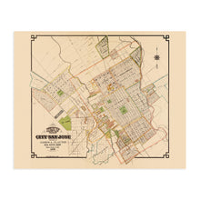 Load image into Gallery viewer, Digitally Restored and Enhanced 1886 San Jose California Map - Vintage San Jose Wall Art - Old San Jose Map - Historic City of San Jose Poster - Restored Map of San Jose CA Showing Drainage Roads Blocks
