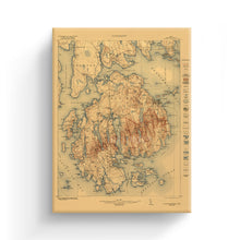 Cargar imagen en el visor de la galería, Digitally Restored and Enhanced 1922 Acadia National Park Maine Map Canvas Art - Canvas Wrap Vintage Map of Maine Wall Art - Historic Map of Acadia National Park - Restored Maine Poster
