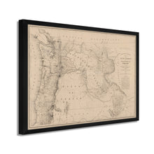 Load image into Gallery viewer, 1859 Oregon and Washington State Map - Framed Vintage Oregon Map  - Restored Map of Oregon State &amp; Washington Territory  Wall Art Poster
