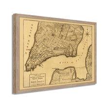 Cargar imagen en el visor de la galería, Digitally Restored and Enhanced 1776 New York City Map Print - Framed Vintage New York Map - Old Wall Map of New York City - Plan of the City and Environs of New York Wall Art Poster
