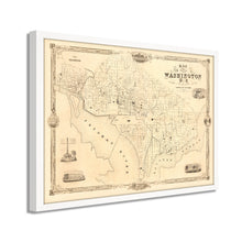 Load image into Gallery viewer, Digitally Restored and Enhanced 1850 Washington DC Map - Framed Vintage City of Washington DC Map - Old Wall Map of Washington DC - Restored Washington DC Map Print Wall Art Poster
