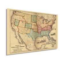 Load image into Gallery viewer, Digitally Restored and Enhanced 1861 American Civil War Map - Vintage Map of the United States Showing the Location of Military Posts, Arsenals, Navy Yards and Ports of Entry
