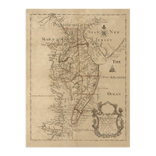 Load image into Gallery viewer, Digitally Restored and Enhanced 1786 Map of the Peninsula Between Delaware and Chesapeake Bays - Vintage Map Chesapeake Bay Map Wall Art - Chesapeake Bay Map Poster Chesapeake Bay Virginia
