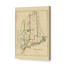 Load image into Gallery viewer, Digitally Restored and Enhanced 1820 Maine Map Canvas Art - Canvas Wrap Vintage Maine Wall Art - Historic Map of Maine Poster - Old Map of the State of Maine Poster - Restored ME Map Print
