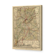 Load image into Gallery viewer, Digitally Restored and Enhanced 1888 Alabama Map Canvas Art - Canvas Wrap Vintage Alabama Map Print - Restored Alabama Wall Art - Old State of Alabama Map - Historic Wall Map of Alabama Poster

