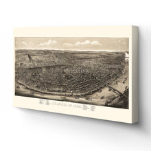 Load image into Gallery viewer, Digitally Restored and Enhanced 1895 Saint Louis Missouri Map Canvas - Canvas Wrap Vintage City of St Louis Wall Art - History Map of St Louis MO
