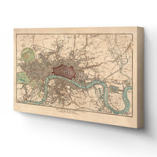 Load image into Gallery viewer, Digitally Restored and Enhanced 1815 City of London Map Canvas - Canvas Wrap Vintage London Wall Art - Old Map of London Poster - History Map of London England Wall Art - Historic London England Map
