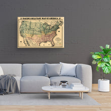 Load image into Gallery viewer, Digitally Restored and Enhanced 1862 USA Map Canvas Art - Canvas Wrap Vintage Map of USA Wall Art - Old United States Map Print - Restored USA Map Poster - Bacon&#39;s Military Map of the United States
