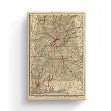 Load image into Gallery viewer, Digitally Restored and Enhanced 1888 Alabama Map Canvas Art - Canvas Wrap Vintage Alabama Map Print - Restored Alabama Wall Art - Old State of Alabama Map - Historic Wall Map of Alabama Poster
