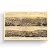Load image into Gallery viewer, Digitally Restored and Enhanced 1877 Los Angeles Canvas Art - Map of Los Angeles California - Old Bird&#39;s Eye View of Los Angeles Map Poster
