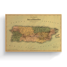 Load image into Gallery viewer, Digitally Restored and Enhanced 1886 Puerto Rico Map Canvas - Canvas Wrap Vintage Mapa de Puerto Rico - Wall Map of Puerto Rico Poster - Old Puerto Rico Wall Art - Historic Puerto Rico Map Poster
