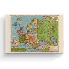 Load image into Gallery viewer, Digitally Restored and Enhanced 1925 Europe Map Canvas Art - Canvas Wrap Vintage Map of Europe Wall Art - Old Map Of Europe - Historic Wall Map of Europe - Restored Bacon&#39;s Standard Europe Map Poster

