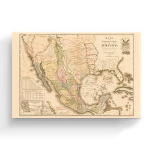 Cargar imagen en el visor de la galería, Digitally Restored and Enhanced 1847 Mexico Map Canvas - Canvas Wrap Vintage Mexico Map Wall Poster - Old Mapa de Mexico - History Map of Mexico Wall Art - Mapa de los Estados Unidos de Mejico
