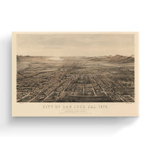 Load image into Gallery viewer, Digitally Restored and Enhanced 1875 Map of San Jose CA Canvas - Canvas Wrap Vintage San Jose California Map Poster - History Map of San Jose Wall Art
