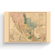 Load image into Gallery viewer, Digitally Restored and Enhanced 1846 Mexico Map Canvas - Canvas Wrap Vintage Mexico Wall Art - History Map of Mexico Poster - Old Map of Mexico States - Historic United States of Mexico Map Poster
