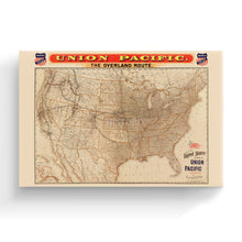 Load image into Gallery viewer, 1892 United States Map Canvas Art  - Canvas Wrap Vintage USA Map - History Map of the United States Union Pacific Wall Art Poster Print
