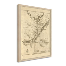 Load image into Gallery viewer, Digitally Restored and Enhanced 1781 Cape Fear River Map - Framed Vintage Map of North Carolina Poster - Old North Carolina Wall Art - Restored Cape Fear River NC Map Poster
