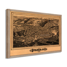 Load image into Gallery viewer, Digitally Restored and Enhanced 1882 Ithaca New York Map - Framed Vintage Ithaca NY Map - Old Ithaca New York Map- Restored Ithaca Map - Bird&#39;s Eye View of Ithaca New York Wall Art Poster
