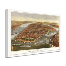 Load image into Gallery viewer, Digitally Restored and Enhanced 1870 New York City Map - Framed Vintage New York Map - Old New York City Wall Art - Restored Wall Map of New York City Poster - Historic NYC Map
