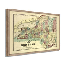 Load image into Gallery viewer, Digitally Restored and Enhanced 1875 New York Map Poster - Framed Vintage Map of New York Wall Art - Old Map of NY - Historic New York Map Print - Plan of the Map of New York State
