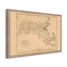 Cargar imagen en el visor de la galería, Digitally Restored and Enhanced 1796 Massachusetts State Map Print - Framed Vintage Map of Massachusetts Poster - Old Massachusetts Wall Art - Restored Map of Massachusetts State
